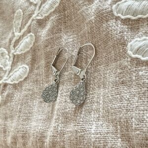 Touchstone Crystal Silver Pavé Teardrop Dangle Earrings